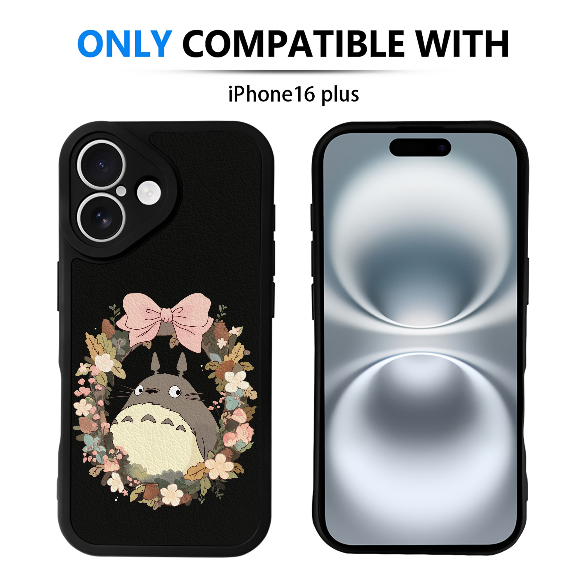 （画像用） となりのトトロ 草壁メイ 草壁サツキ My Neighbor Totoro Satsuki Kusakabe Mei Kusakabe 【iPhone 16シリーズ対応】シリコンスマホケース（レザー調） 材質：シリコン
